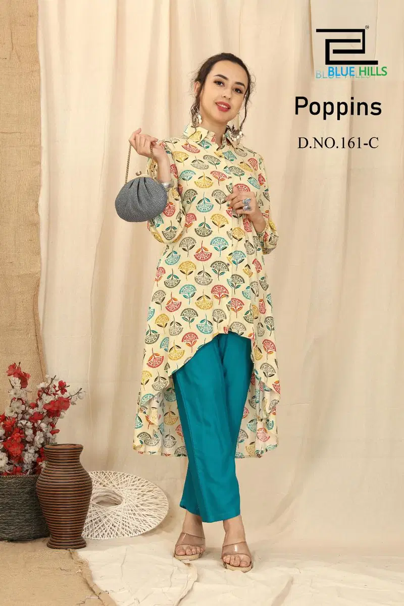 Blue Hills Poppins Co Ord Set Printed Western Catalog
